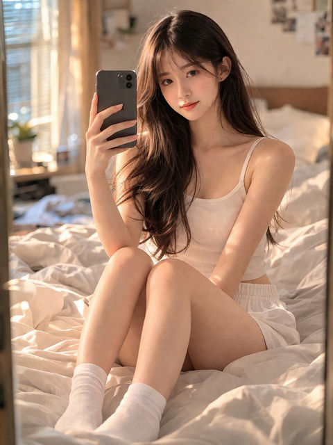 角色设定 GPT Image 2 提示词：温馨卧室里的少女自拍