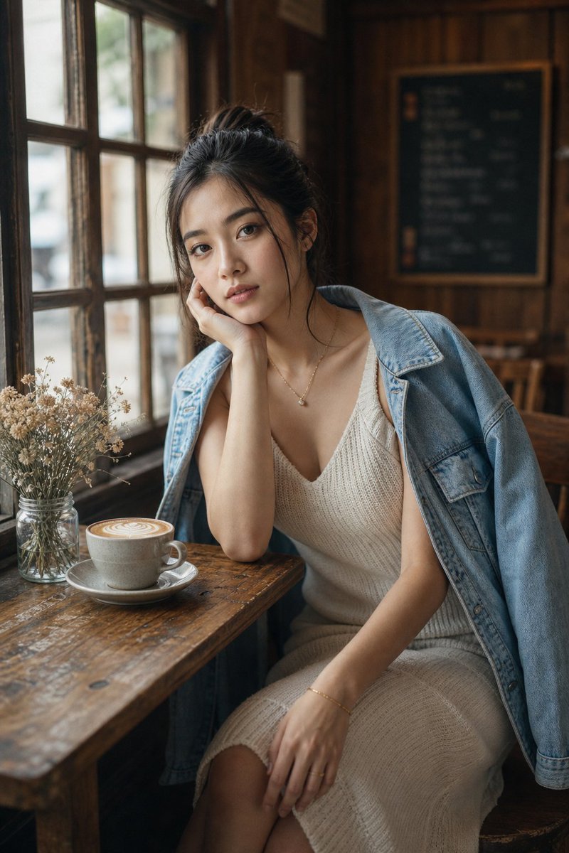 产品视觉 GPT Image 2 提示词：Cozy Café Window Portrait
