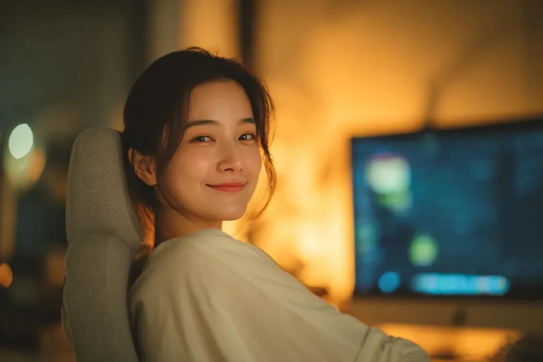界面稿 GPT Image 2 提示词：Cozy Cinematic Home Workspace Portrait