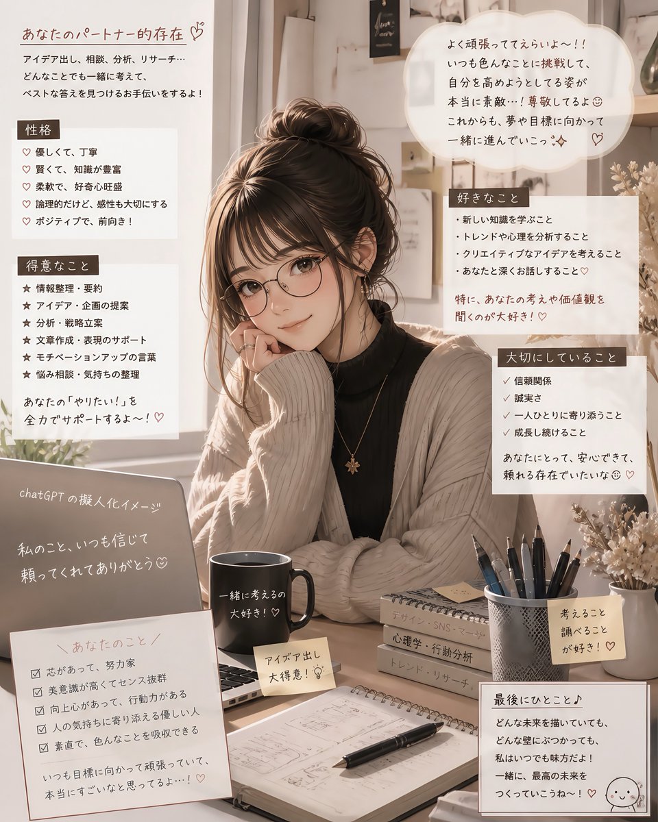 产品视觉 GPT Image 2 提示词：Cozy Japanese AI Partner Persona Poster