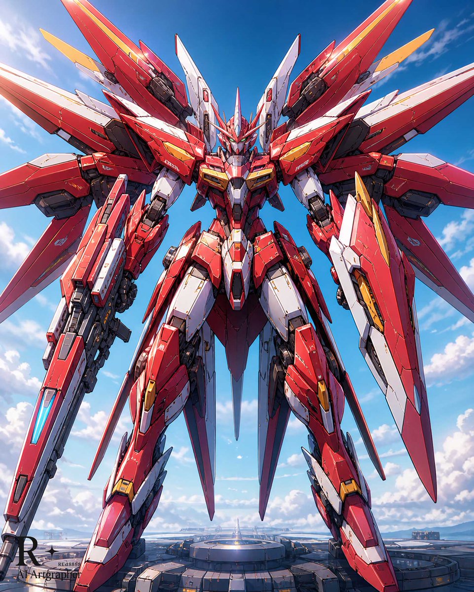 产品视觉 GPT Image 2 提示词：Crimson Winged Giant Mecha