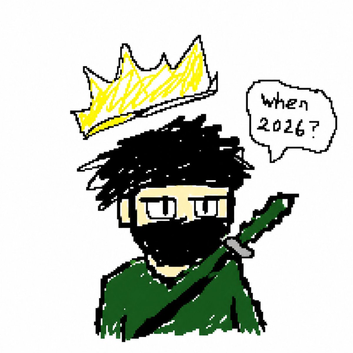 产品视觉 GPT Image 2 提示词：Crude Pixel King Ninja Doodle