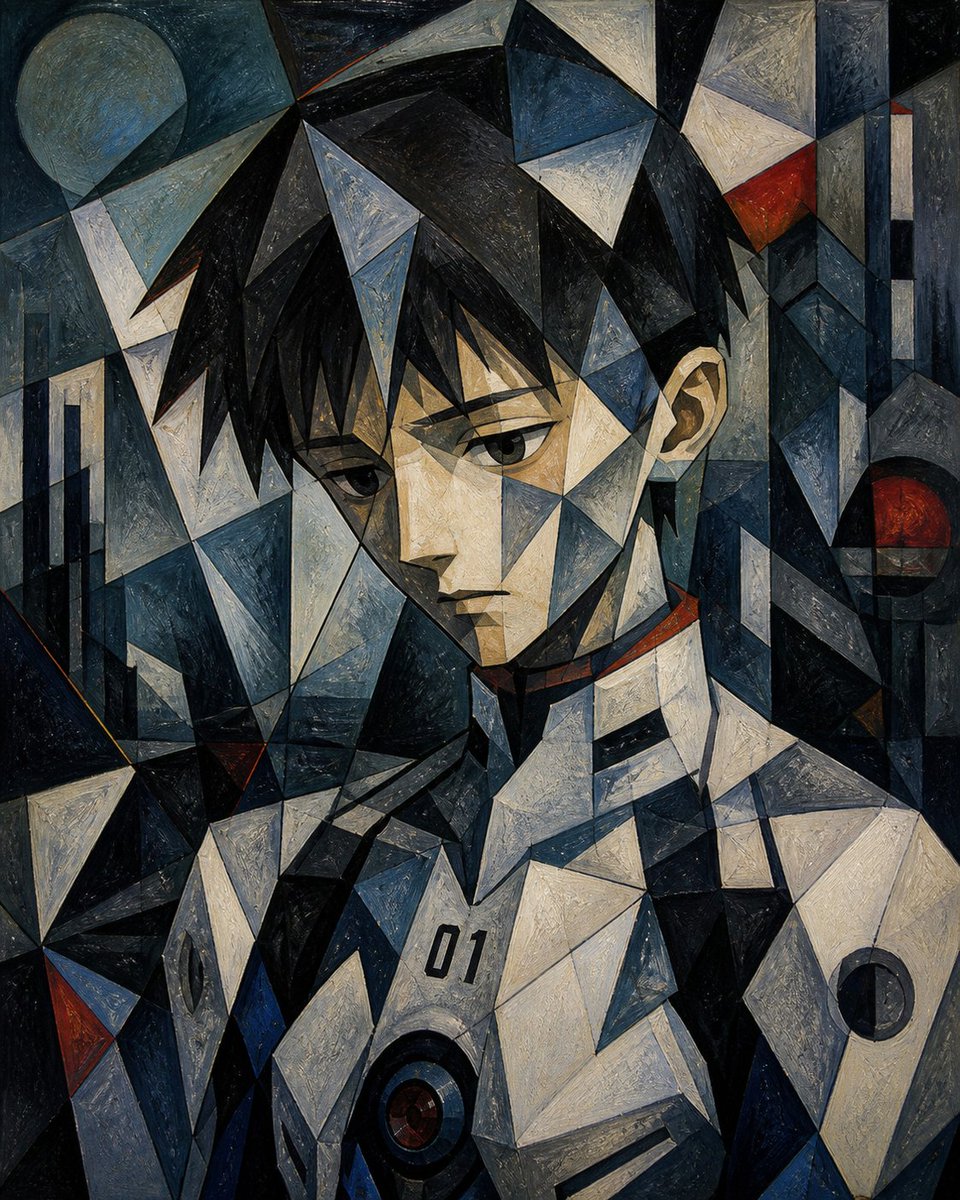 产品视觉 GPT Image 2 提示词：Cubist Futuristic Android Portrait