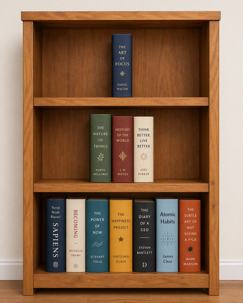 界面稿 GPT Image 2 提示词：Curated Bookshelf with Specific Titles