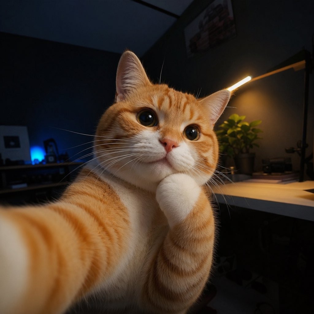 界面稿 GPT Image 2 提示词：Cute Cat Selfie