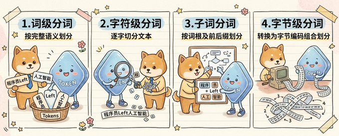 产品视觉 GPT Image 2 提示词：Cute Four-Panel Tokenization Infographic
