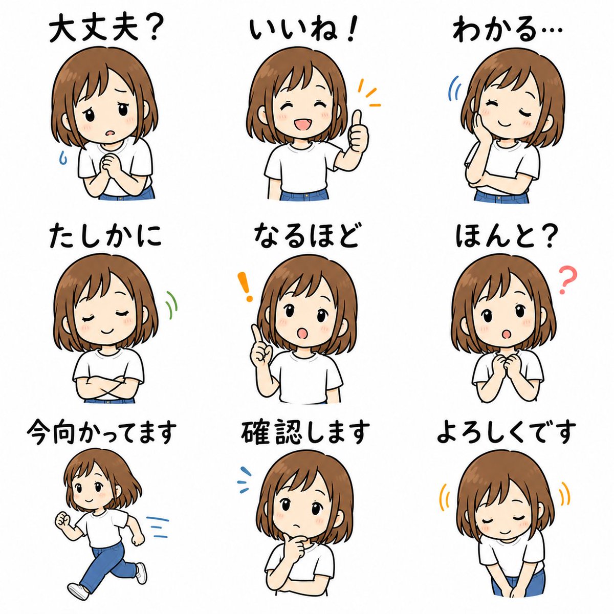界面稿 GPT Image 2 提示词：Cute Japanese LINE Sticker Sheet