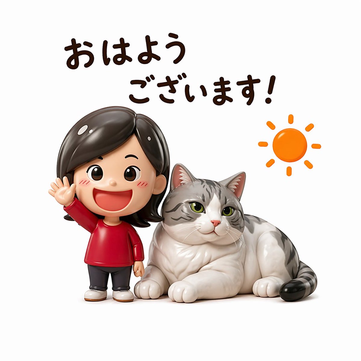 角色设定 GPT Image 2 提示词：Cute Morning Greeting Figure Sticker