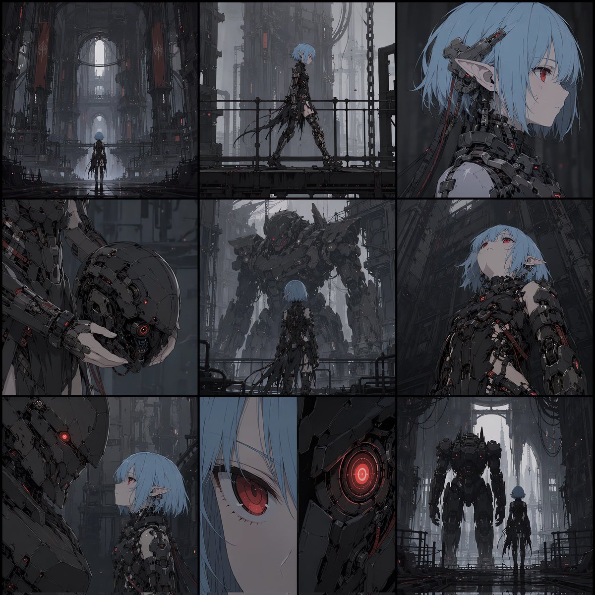 产品视觉 GPT Image 2 提示词：Cyberpunk Android Elf Storyboard