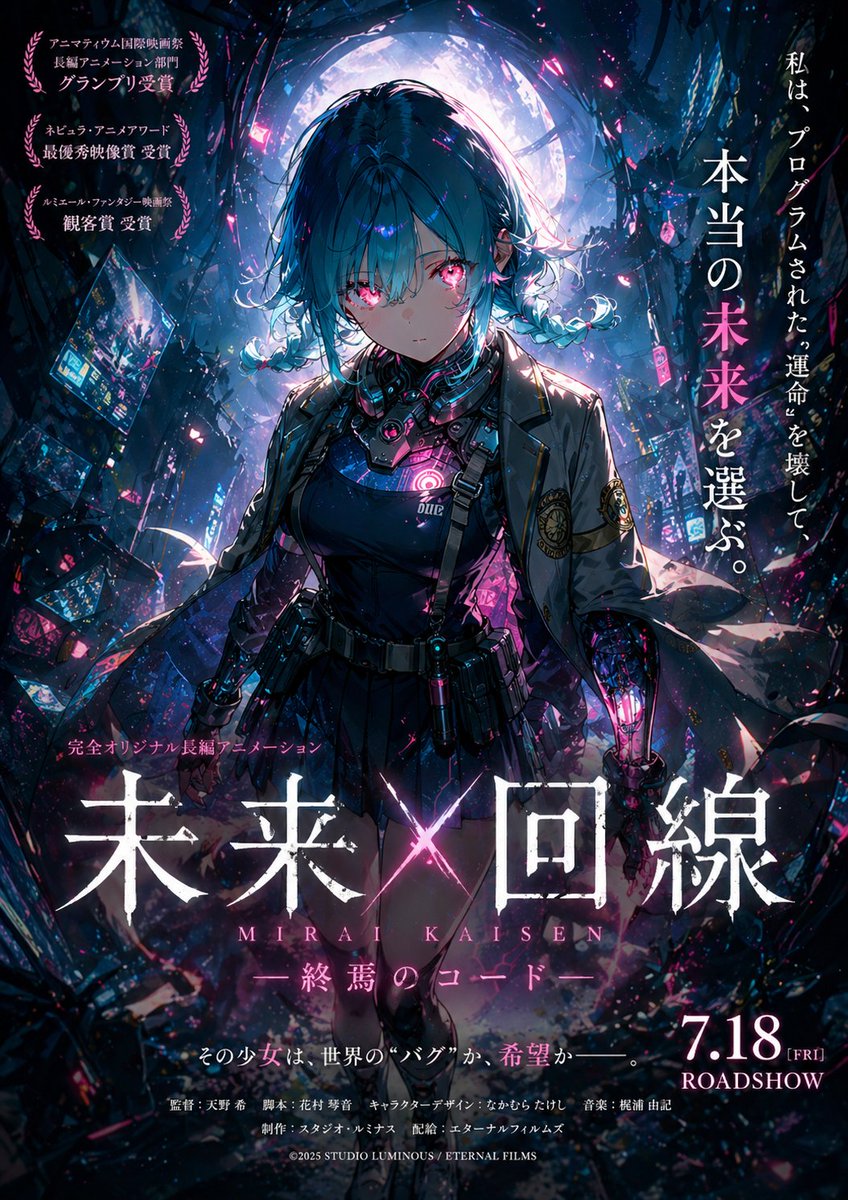 产品视觉 GPT Image 2 提示词：Cyberpunk Anime Movie Poster