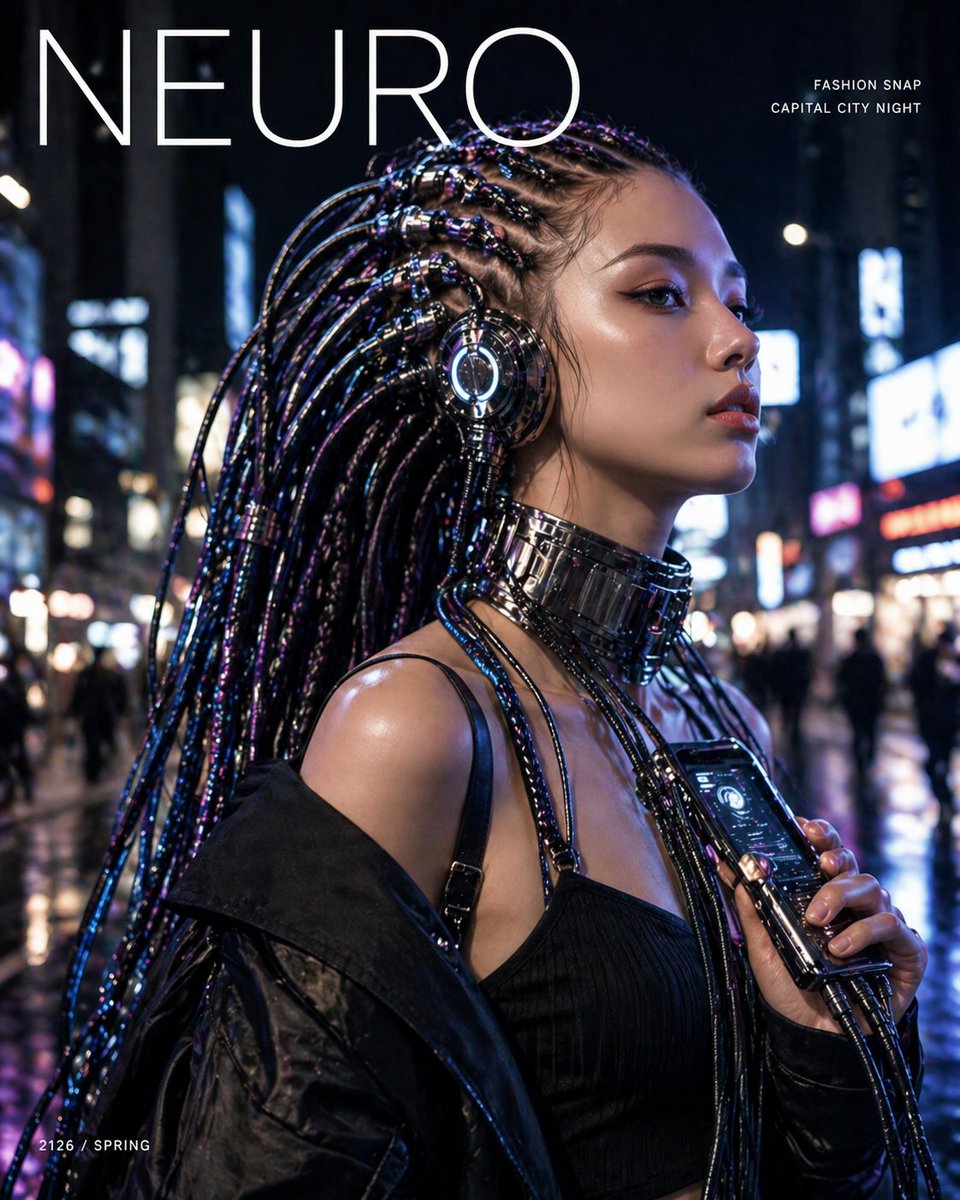 产品视觉 GPT Image 2 提示词：Cyberpunk Fashion Magazine Cover
