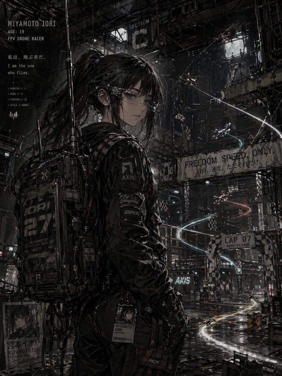 产品视觉 GPT Image 2 提示词：Cyberpunk FPV Drone Racer Poster