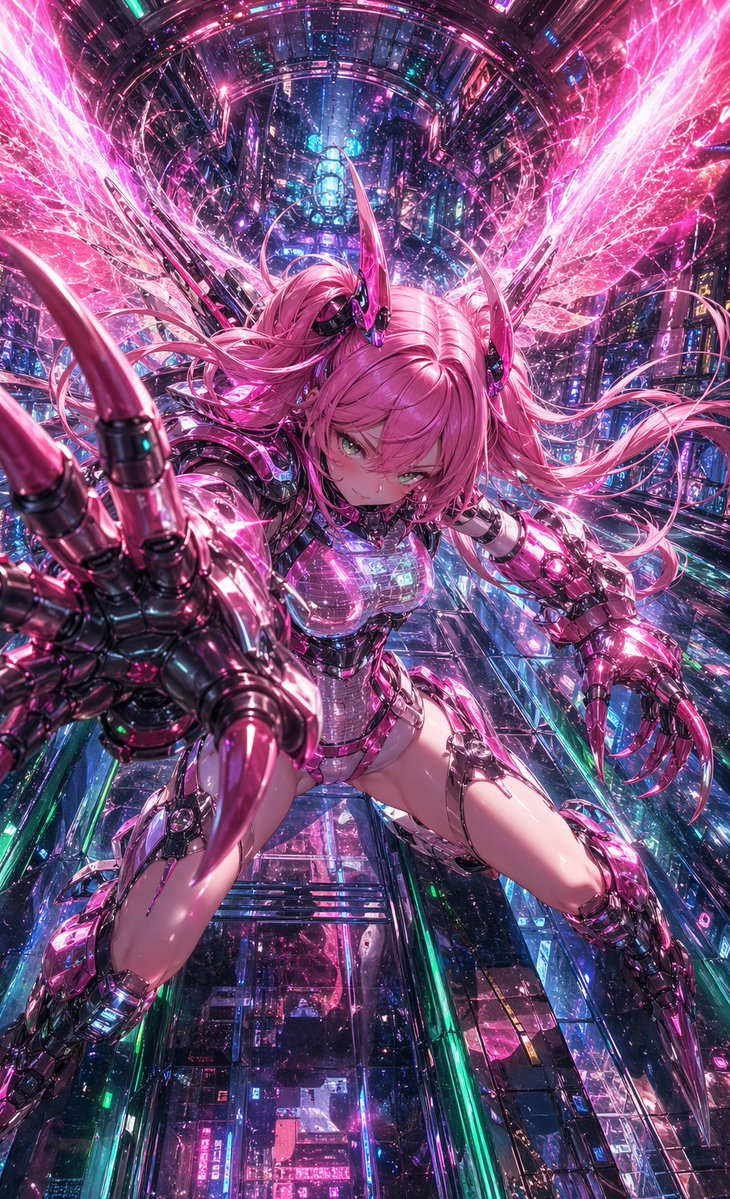 产品视觉 GPT Image 2 提示词：Cyberpunk Pink Mecha Angel Girl
