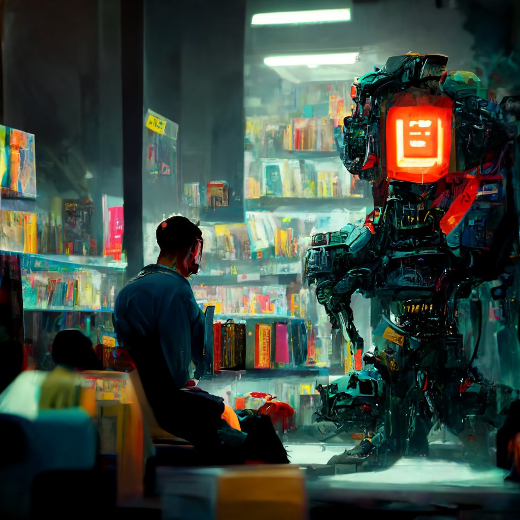 故事绘本 GPT Image 2 提示词：Cyberpunk Robot Encounter