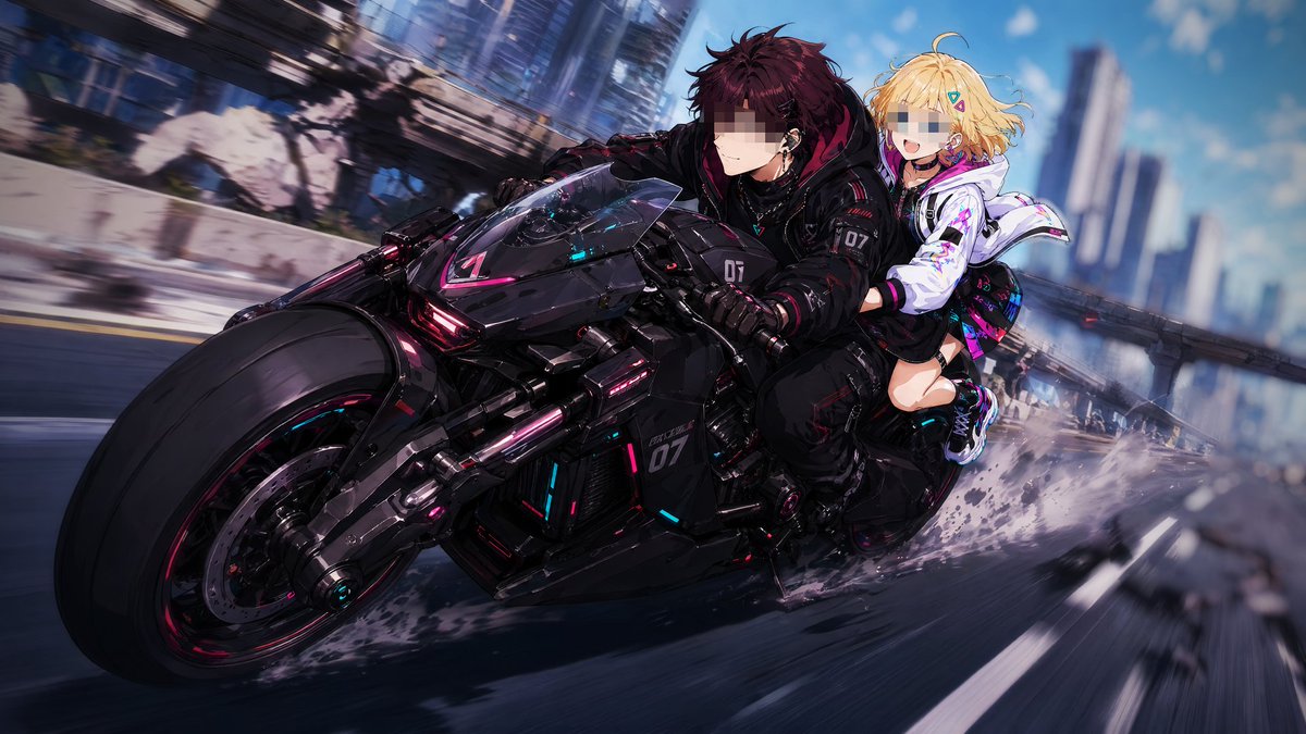 产品视觉 GPT Image 2 提示词：Cyberpunk Tandem Motorcycle Chase