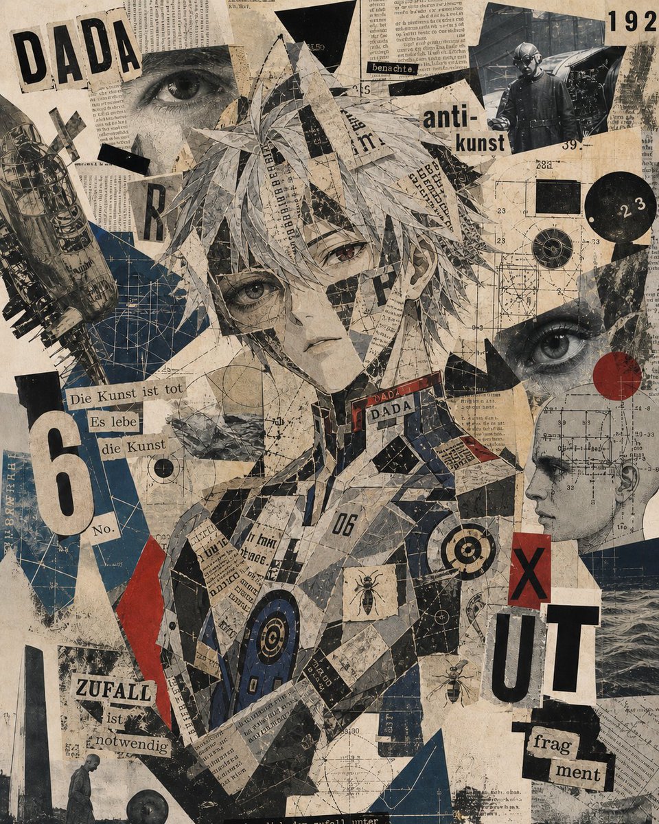 产品视觉 GPT Image 2 提示词：Dada Anime Collage Portrait