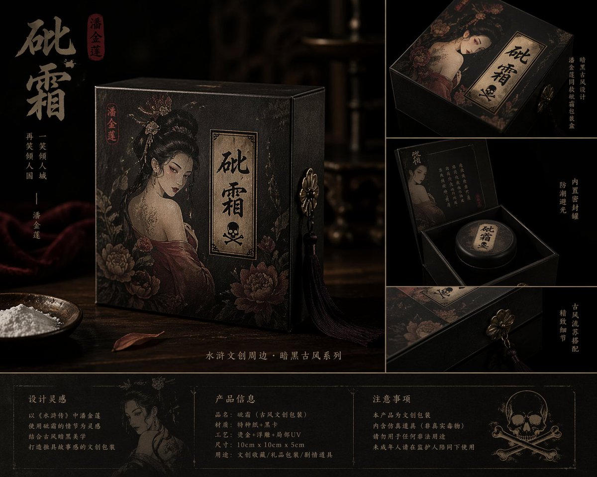 产品视觉 GPT Image 2 提示词：Dark Ancient Chinese Style Packaging