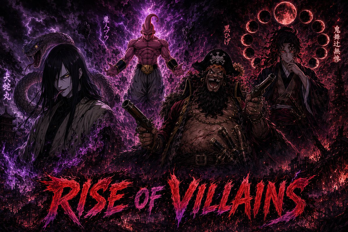 产品视觉 GPT Image 2 提示词：Dark Anime Villains Crossover Poster