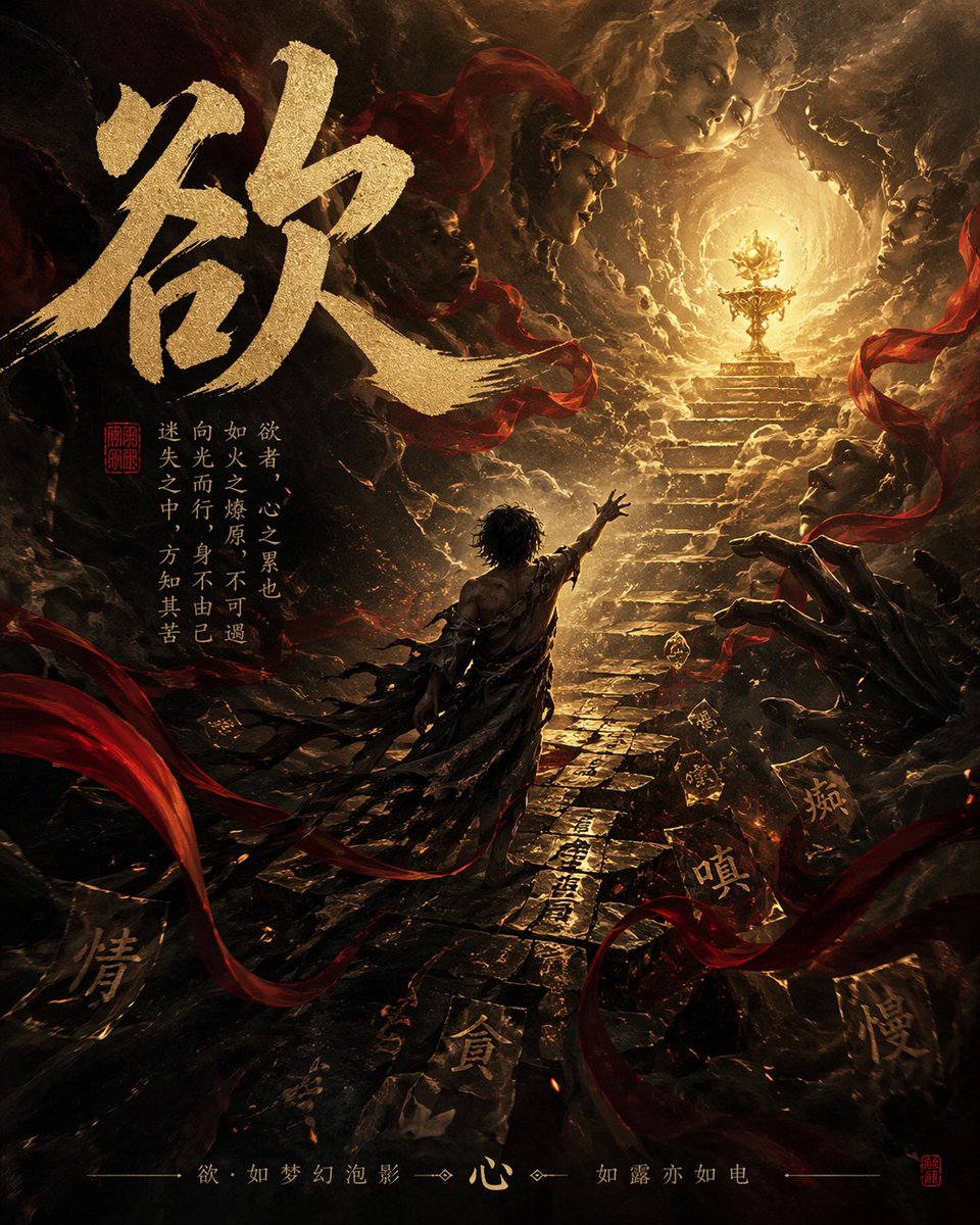 产品视觉 GPT Image 2 提示词：Dark Chinese Fantasy Desire Poster