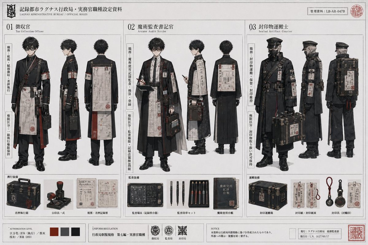 界面稿 GPT Image 2 提示词：Dark Fantasy Bureau Role Sheet