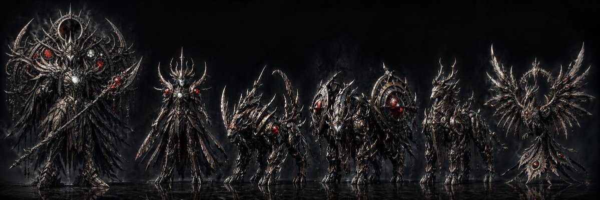 产品视觉 GPT Image 2 提示词：Dark Fantasy Combining Mecha Lineup