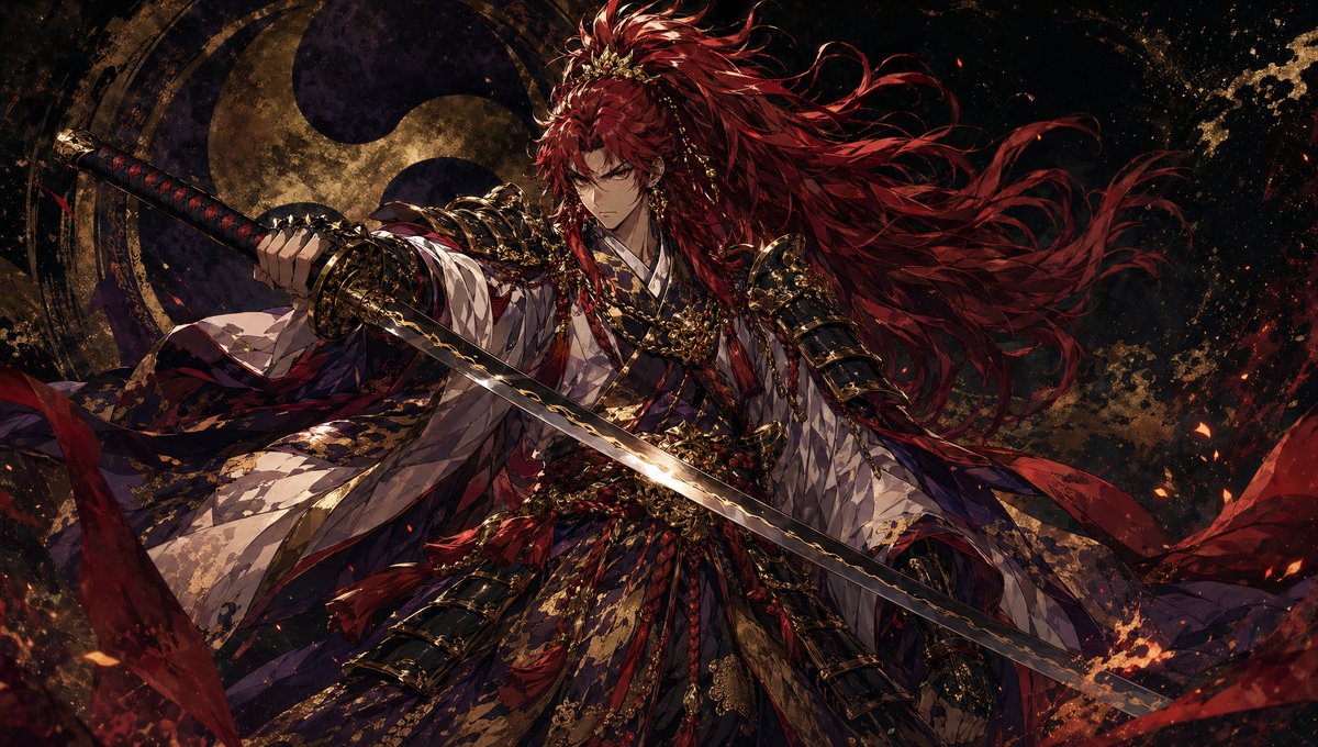 界面稿 GPT Image 2 提示词：Dark Fantasy Crimson Samurai Warlord
