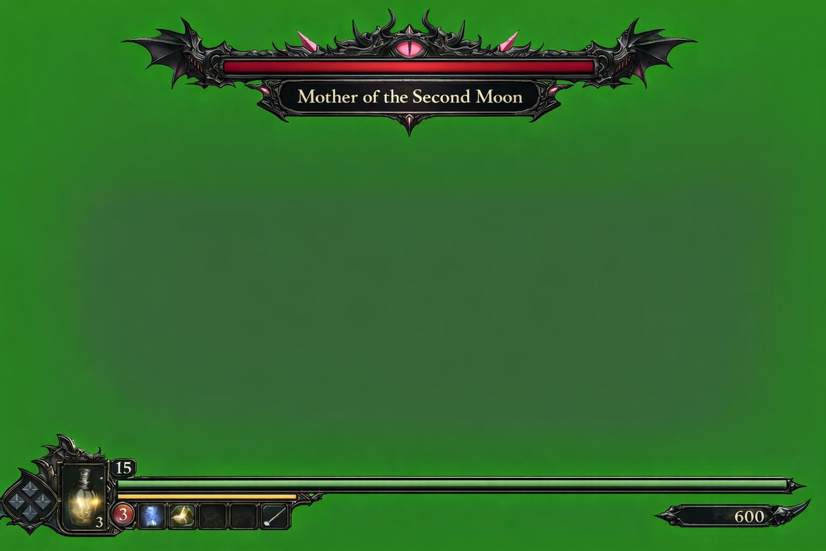产品视觉 GPT Image 2 提示词：Dark Fantasy Game HUD on Green Screen