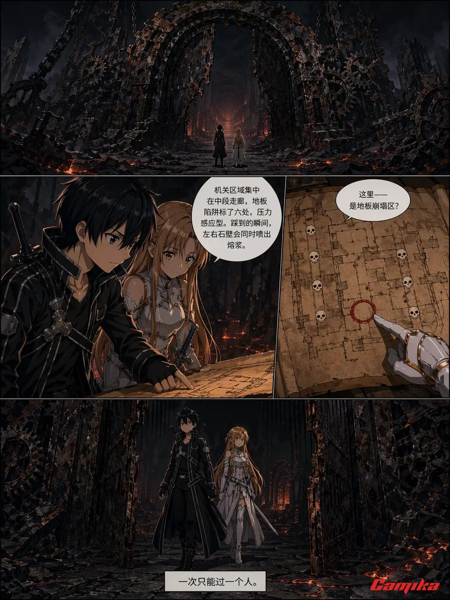 信息图 GPT Image 2 提示词：Dark Fantasy Ruins Manga Page