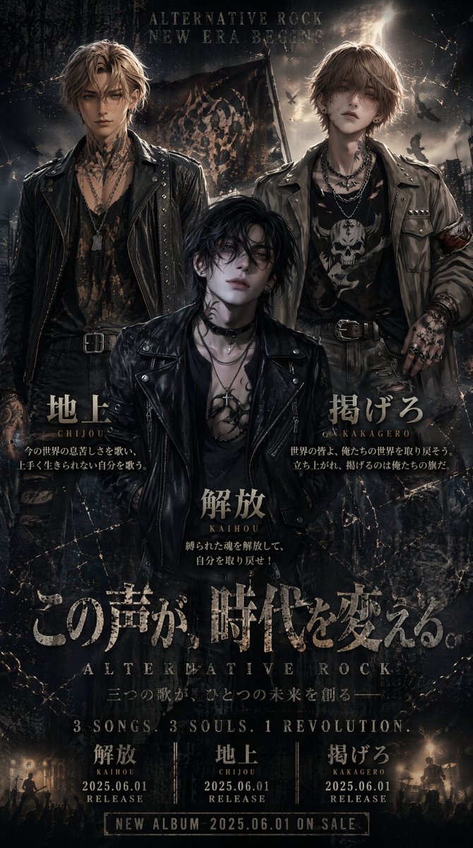 产品视觉 GPT Image 2 提示词：Dark Japanese Alt-Rock Poster
