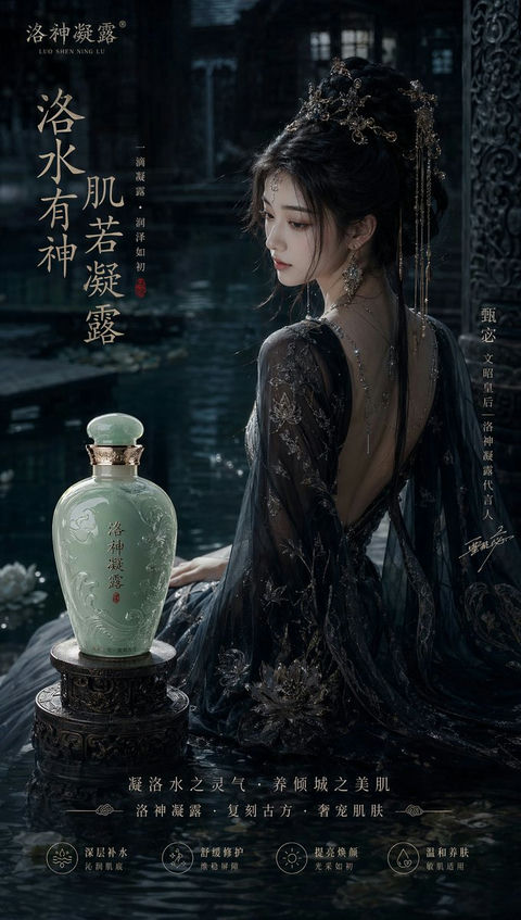 产品视觉 GPT Image 2 提示词：幽暗水殿洛神凝露大片