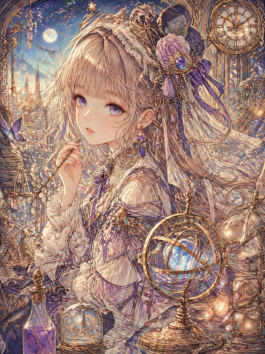 界面稿 GPT Image 2 提示词：Delicate Line Art and Watercolor Glaze