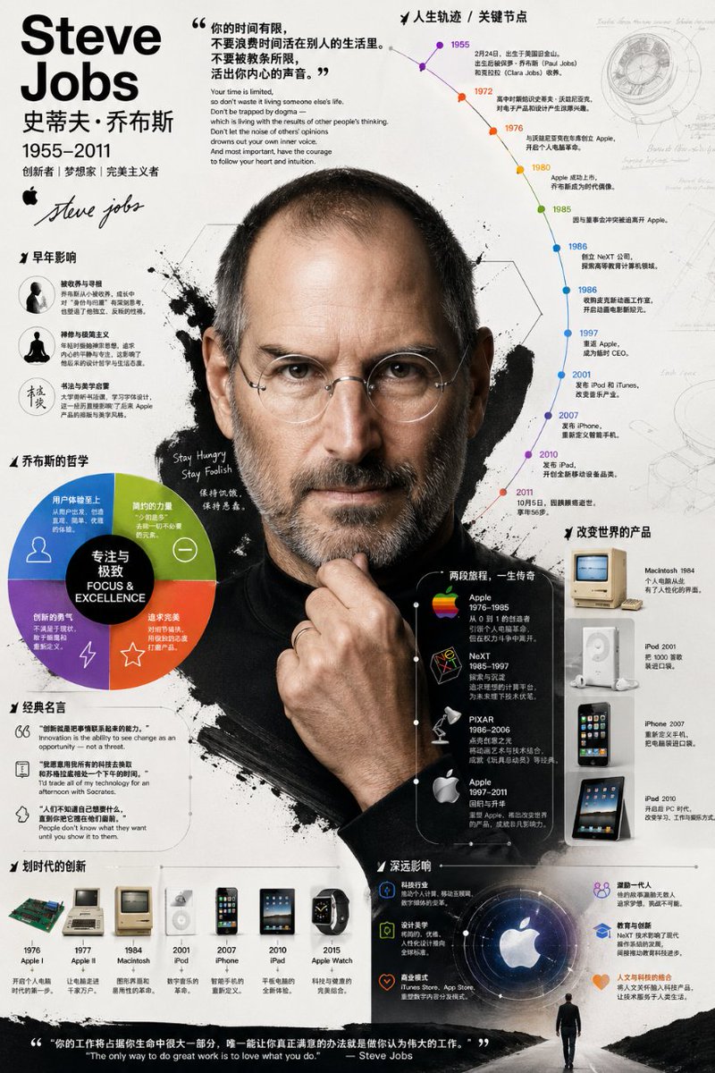 产品视觉 GPT Image 2 提示词：Detailed Biographical Infographic Poster