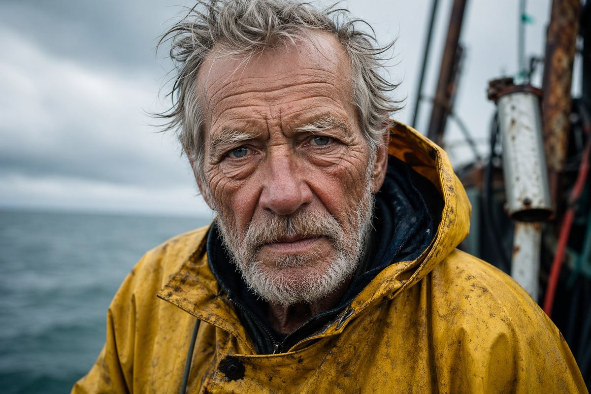 角色设定 GPT Image 2 提示词：Detailed Elderly Fisherman Portrait