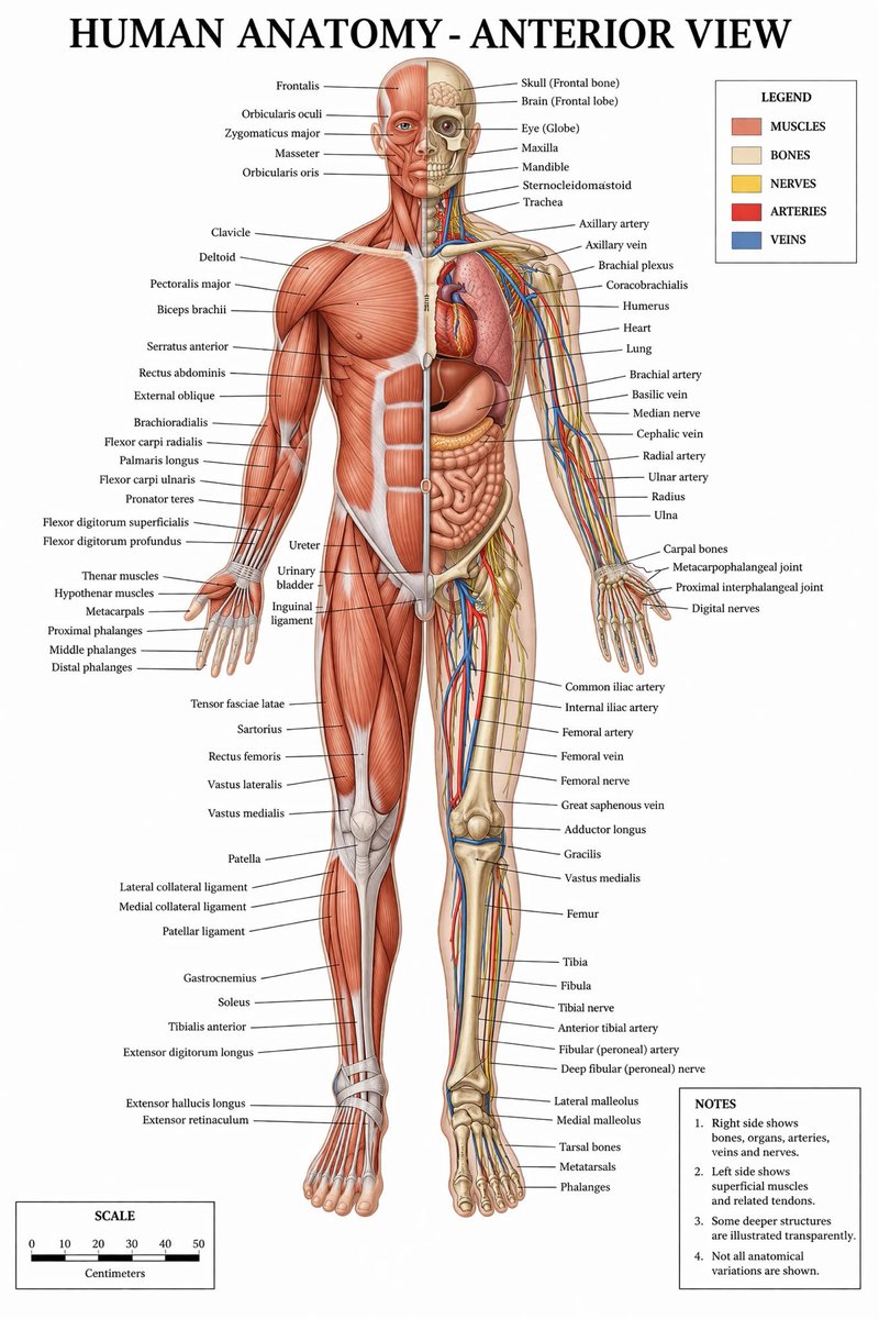 产品视觉 GPT Image 2 提示词：Detailed Medical Anatomy Infographic