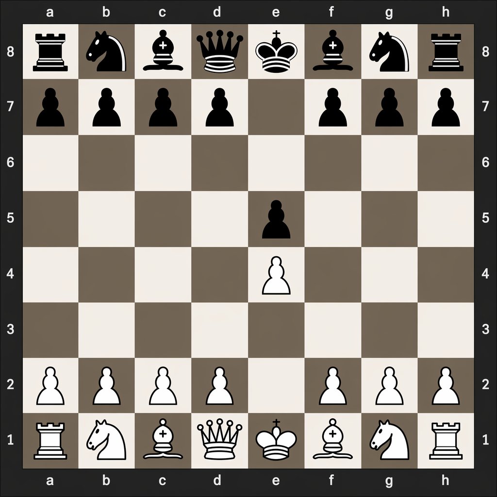 信息图 GPT Image 2 提示词：Digital Chessboard After 1.e4 e5