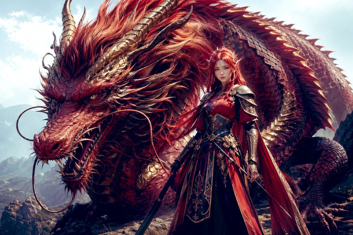 产品视觉 GPT Image 2 提示词：Dragon Knight and Crimson Dragon