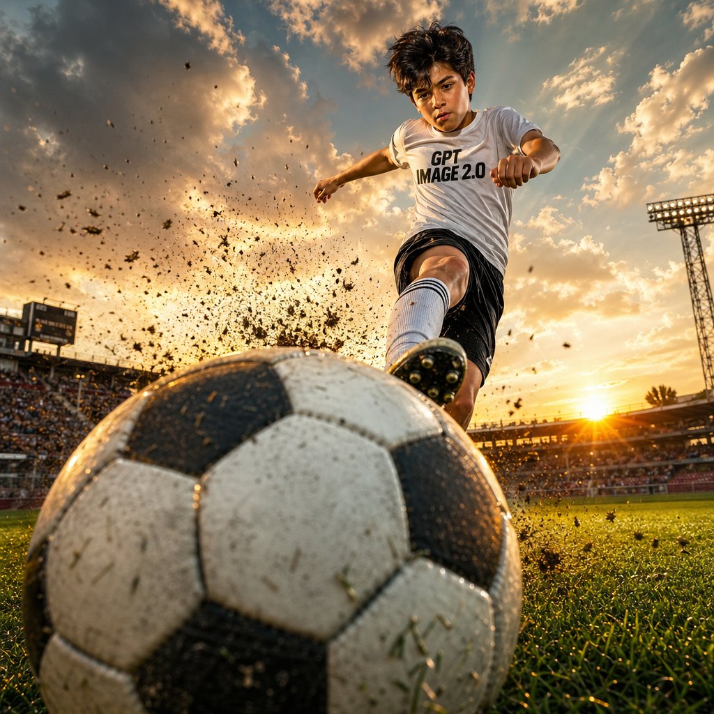 故事绘本 GPT Image 2 提示词：Dramatic Soccer Cinematic Action Shot