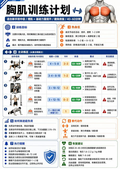 信息图 GPT Image 2 提示词：一张中文健身信息图