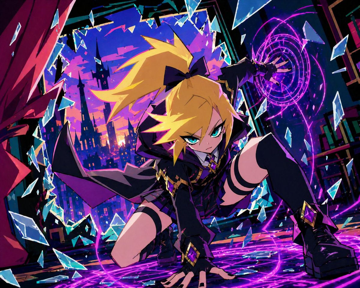 角色设定 GPT Image 2 提示词：Dynamic Anime Magic Action Scene