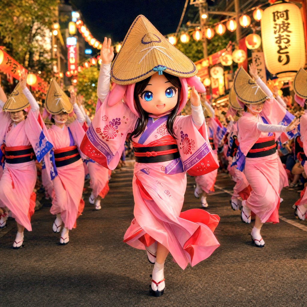 产品视觉 GPT Image 2 提示词：Dynamic Awa Odori Night Scene