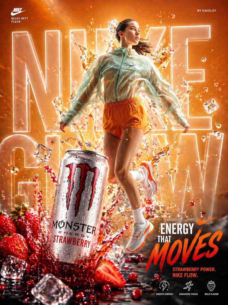 产品视觉 GPT Image 2 提示词：Dynamic Energy Drink Advertisement