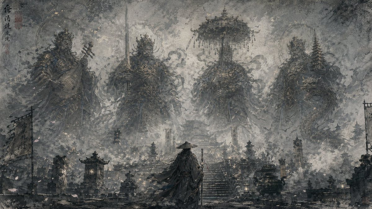 界面稿 GPT Image 2 提示词：Eastern Ink Fantasy Illustration