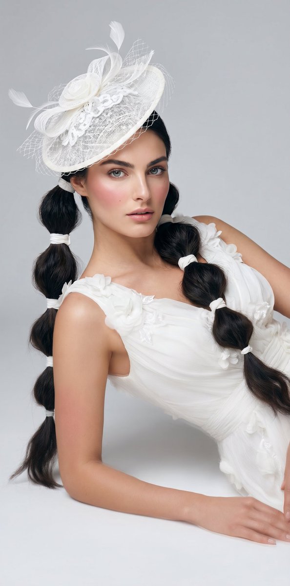 界面稿 GPT Image 2 提示词：Editorial Bridal Portrait with Fascinator