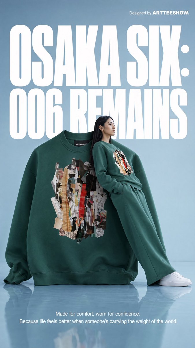 产品视觉 GPT Image 2 提示词：Editorial Osaka Six Sweatshirt Ad