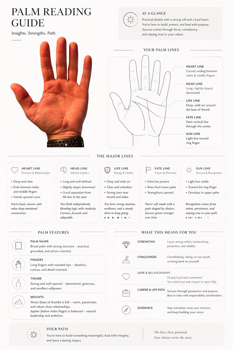 产品视觉 GPT Image 2 提示词：Editorial Palm Reading Infographic