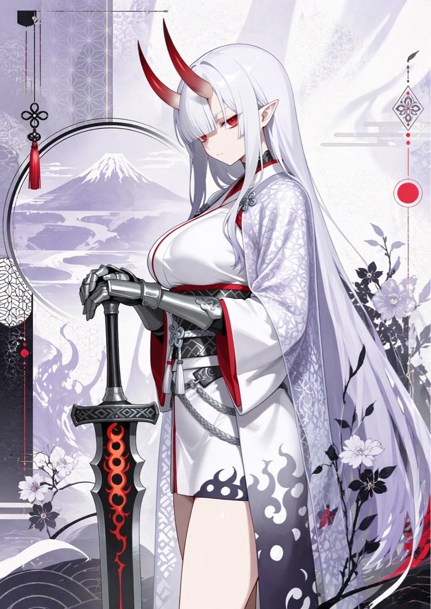 产品视觉 GPT Image 2 提示词：Elegant Oni Warrior Portrait