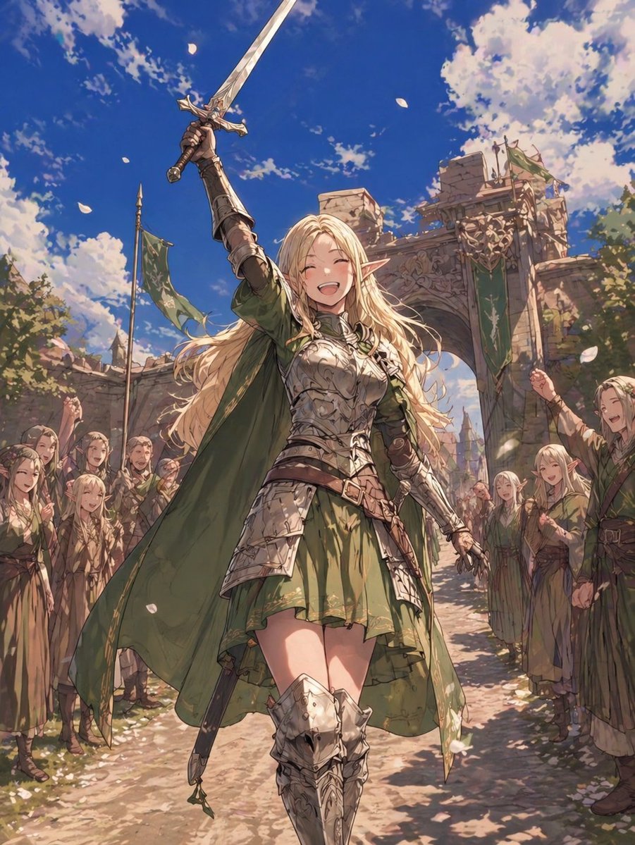 界面稿 GPT Image 2 提示词：Elf Knight Victory Parade