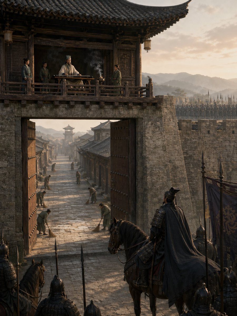 界面稿 GPT Image 2 提示词：Empty Fort Strategy at the City Gate