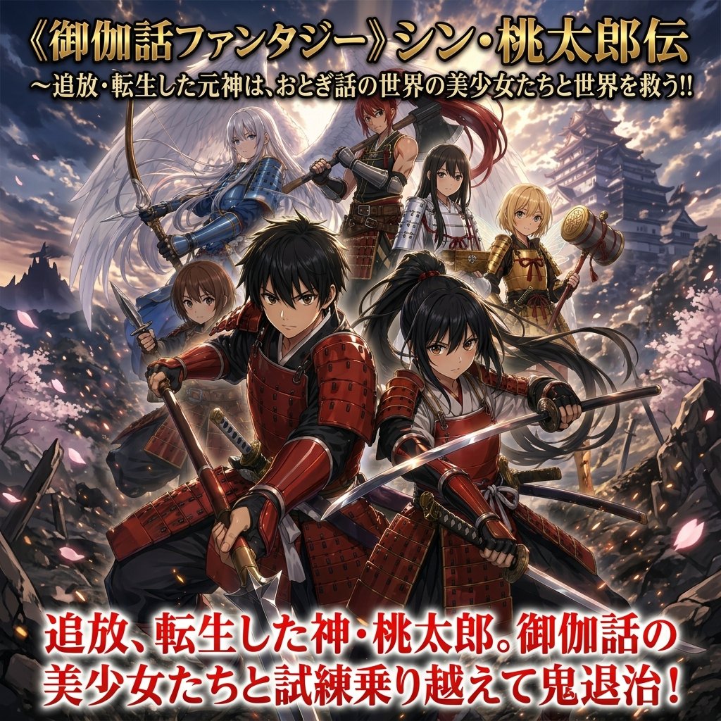 产品视觉 GPT Image 2 提示词：Epic Momotaro Fantasy Cover