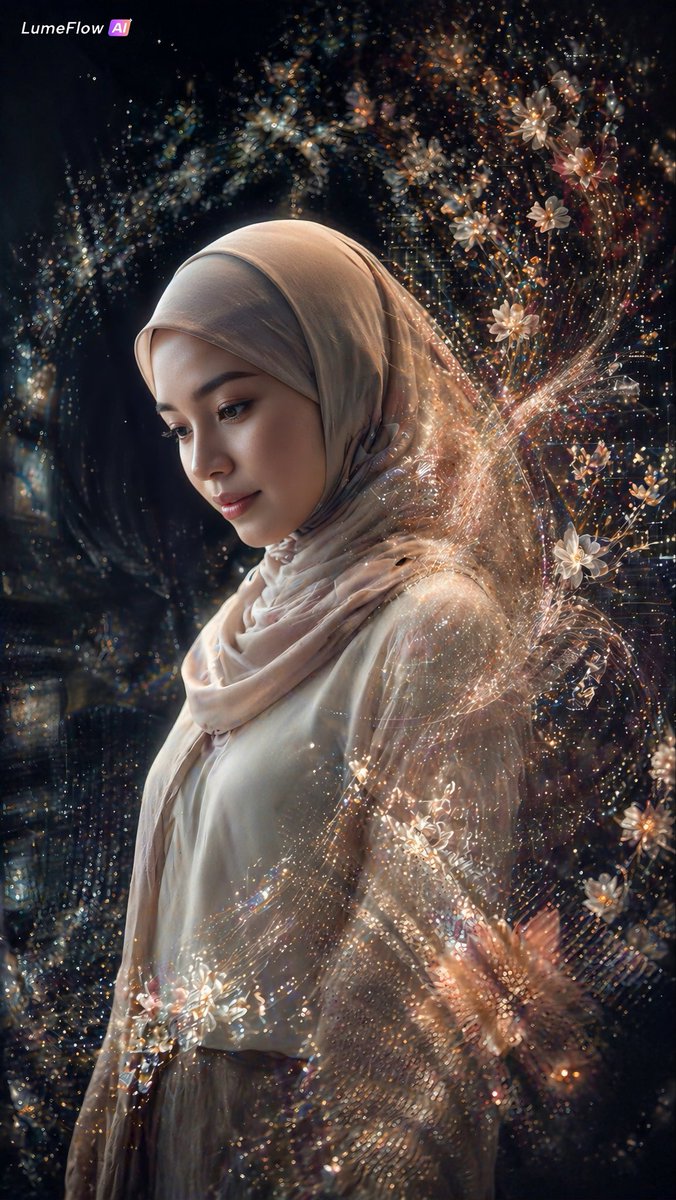 界面稿 GPT Image 2 提示词：Ethereal Hijab Portrait in Golden Light